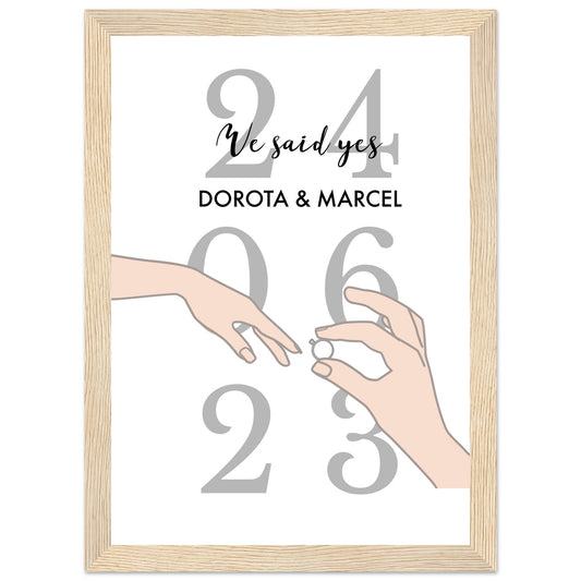 Personalized date and name poster | Personalized wedding art print