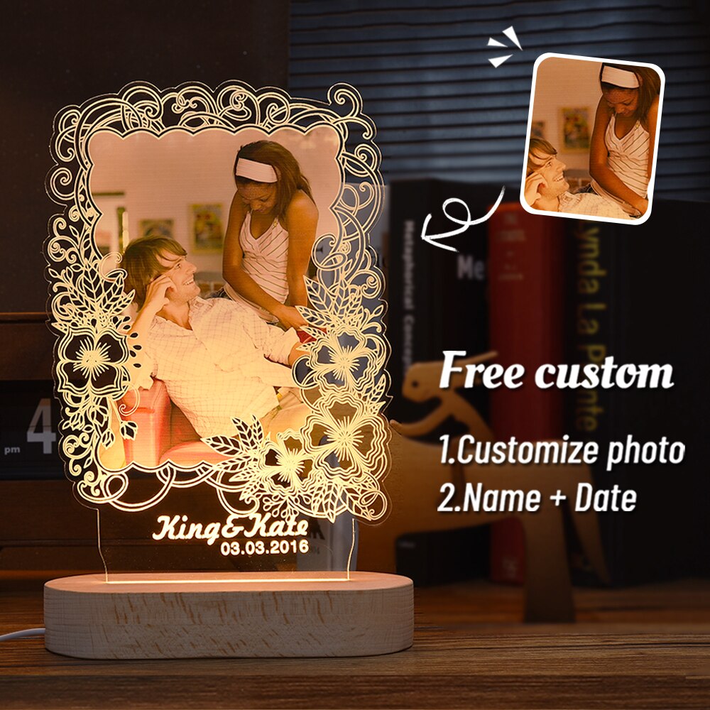 Personalized 3D photo lamp | Custom lighted photo gift